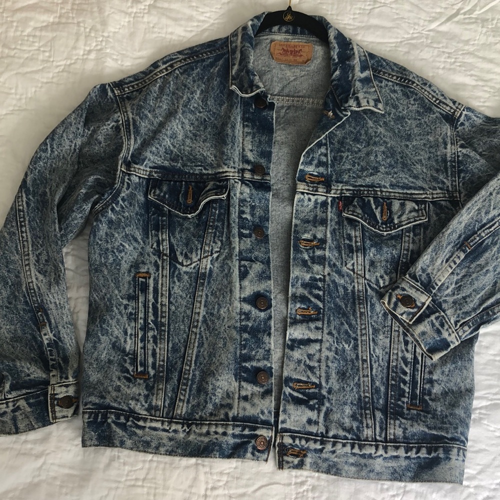 Acid wash denim jacket